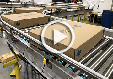 cardboard boxes on conveyor belt